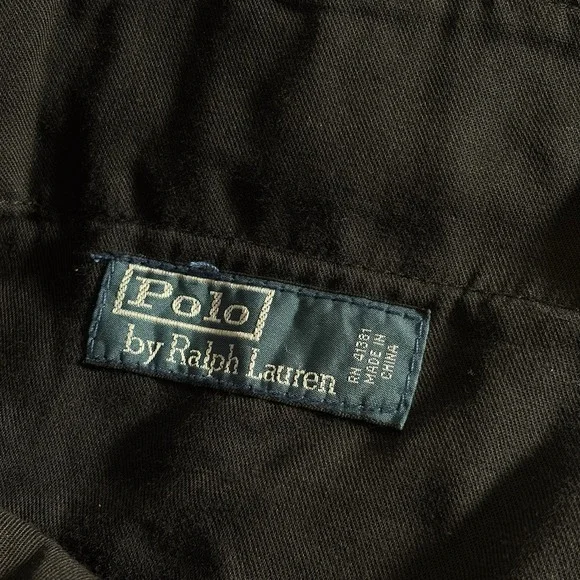 Polo Ralph Lauren Pants Mens 46x32 Black Combat Cargo Paratrooper OG 107 RLPC
